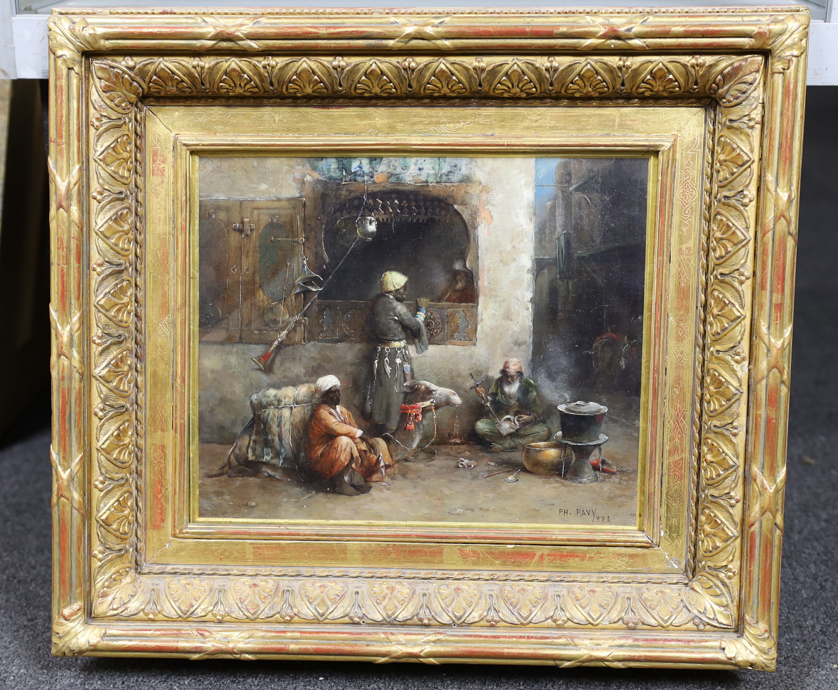 Philippe Pavey (French, b.1860), A Street in Cairo, oil on canvas, 24 x 29cm, Please note this lot attracts an additional import tax of 5% on the hammer price